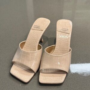 Jeffrey Campbell Nude Croc-Pattern Mules